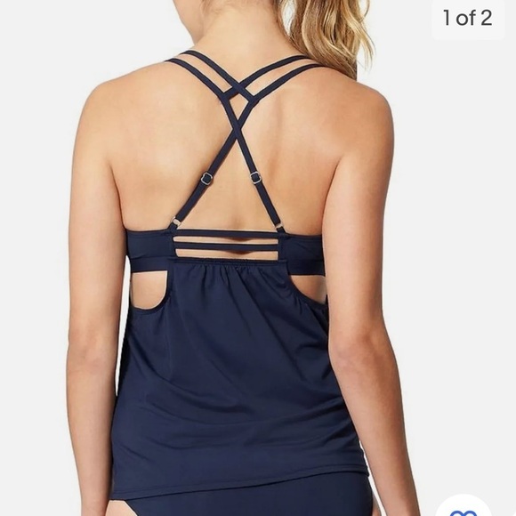 ATHLETA Deep Navy Hang Loose Tankini  X-SMALL- NAVY - $74 Beach - NEW with Tags - Picture 1 of 2